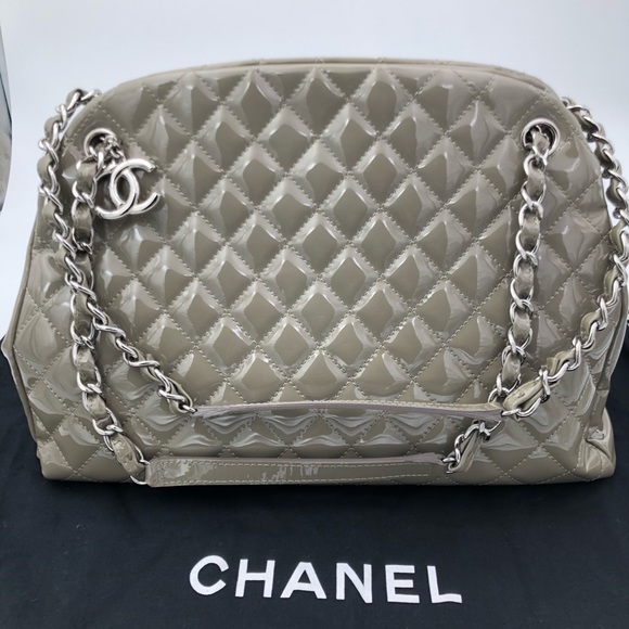 Chanel Mademoiselle Bowler Taupe Patent - Picture 2 of 7